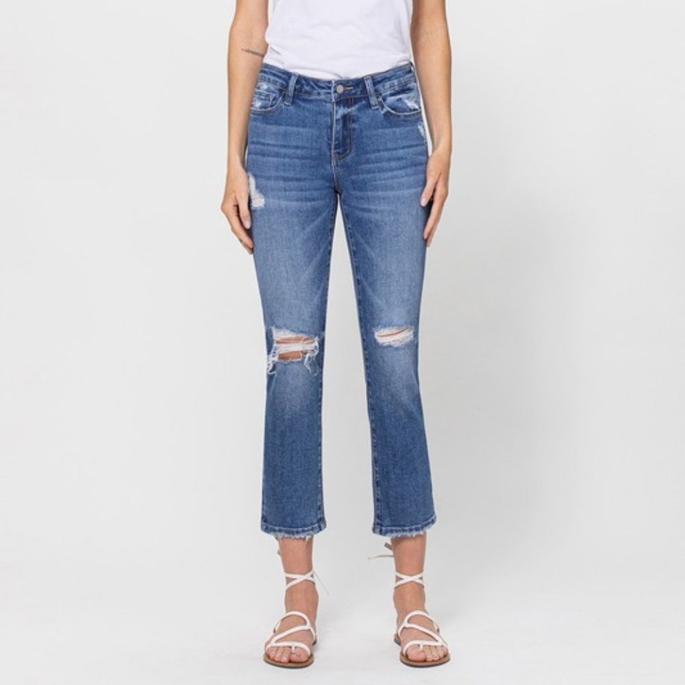 *NEW* Vervet by Flying Monkey Mid-Rise Crop Slim Straight Jeans